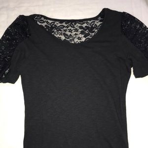 Black lace tee